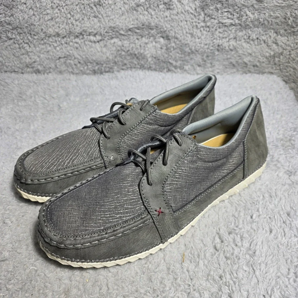 Twisted X Zero X Mens Moccasin Shoes Gray Leather‎ Driving Moccasins Mens 14